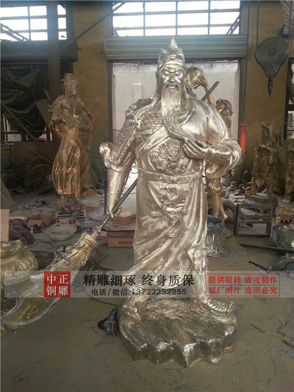 黃銅關二爺雕塑