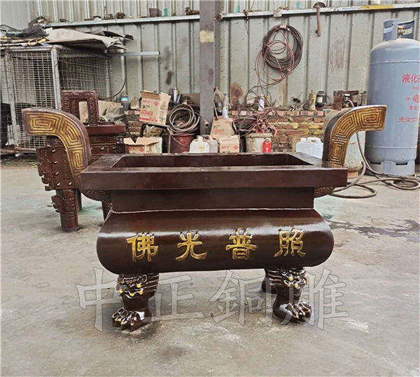 鑄銅古董長方香爐