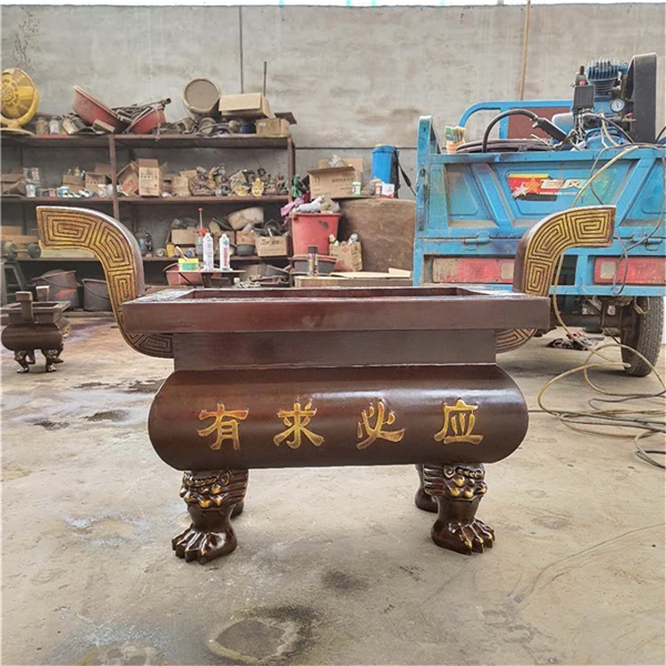 鑄銅圓平口香爐