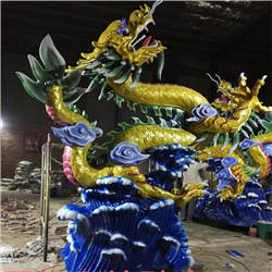 玻璃鋼彩繪龍雕塑
