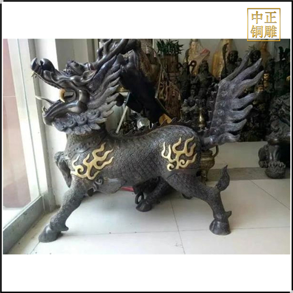 室內(nèi)青銅麒麟擺件