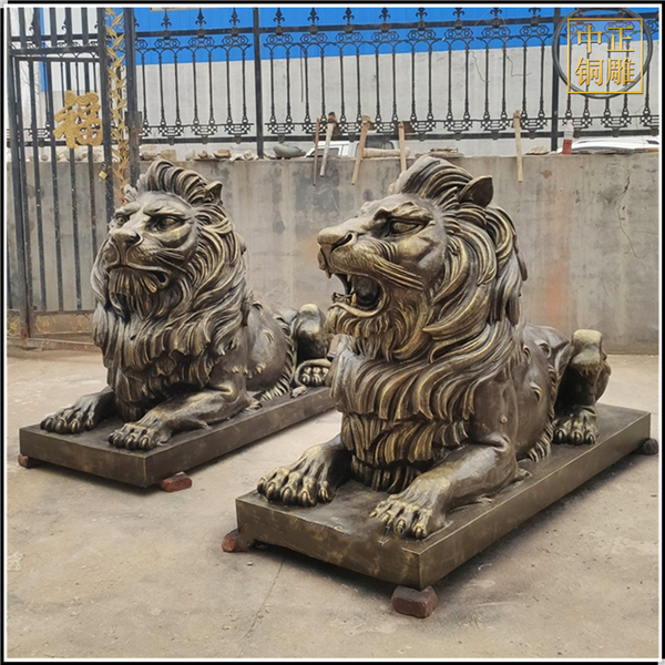 大型匯豐銅獅子擺件