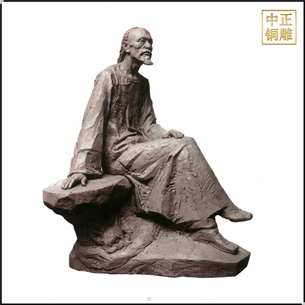 古代作家蒲松齡人物雕塑