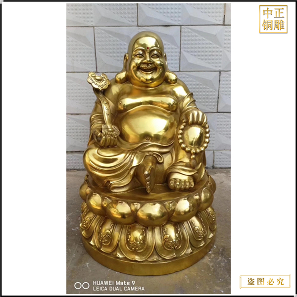 鎏金室外彌勒佛銅像