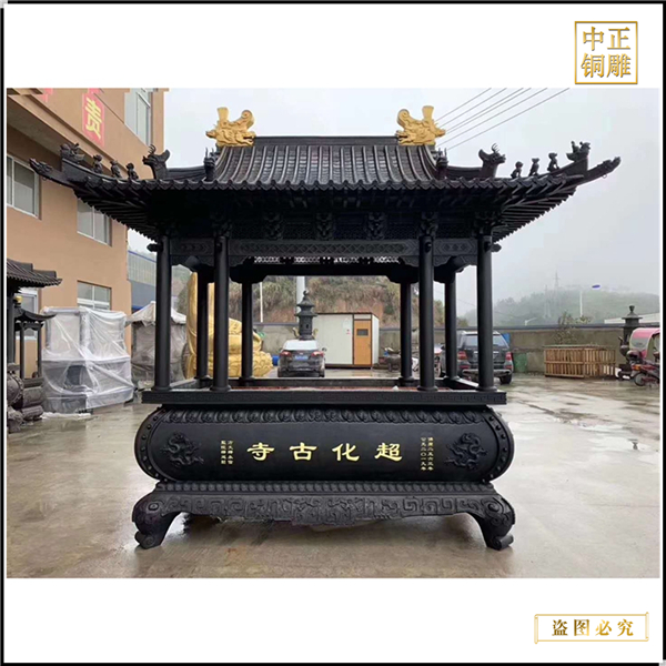 寺院長方形銅香爐