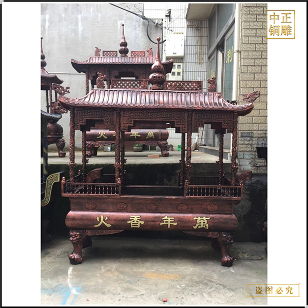 直銷批發(fā)有蓋長(zhǎng)方銅香爐