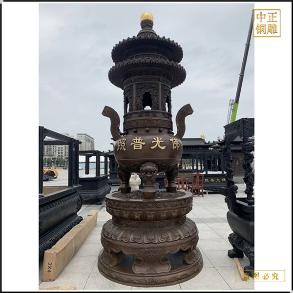 供應(yīng)道觀長(zhǎng)方形銅香爐