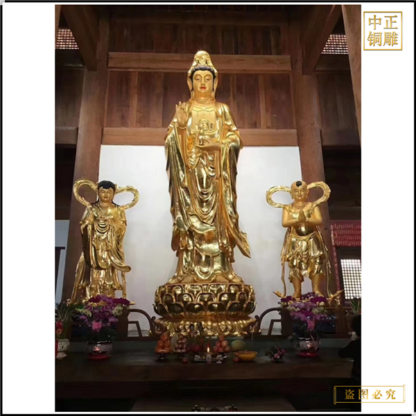 廠家供應廟宇貼金觀音菩薩