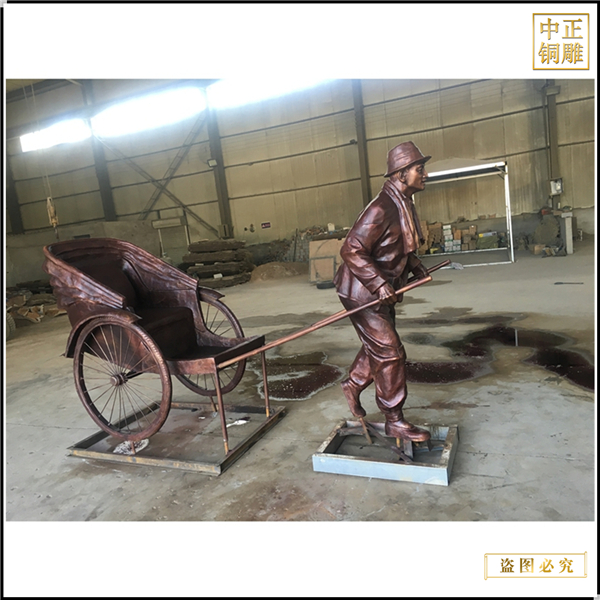 室外車夫人物雕塑加工