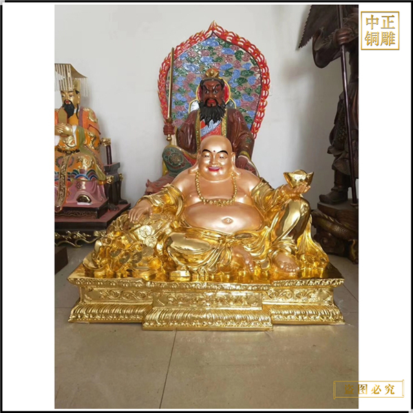 鎏金彌勒佛銅像