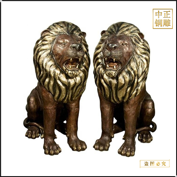 一對(duì)銅獅子圖片