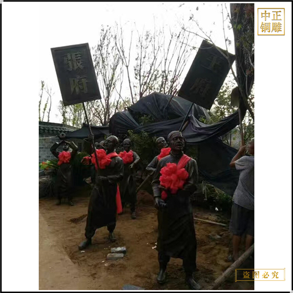 古代娶親人物雕塑