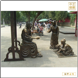 景觀(guān)小孩磕頭銅雕塑