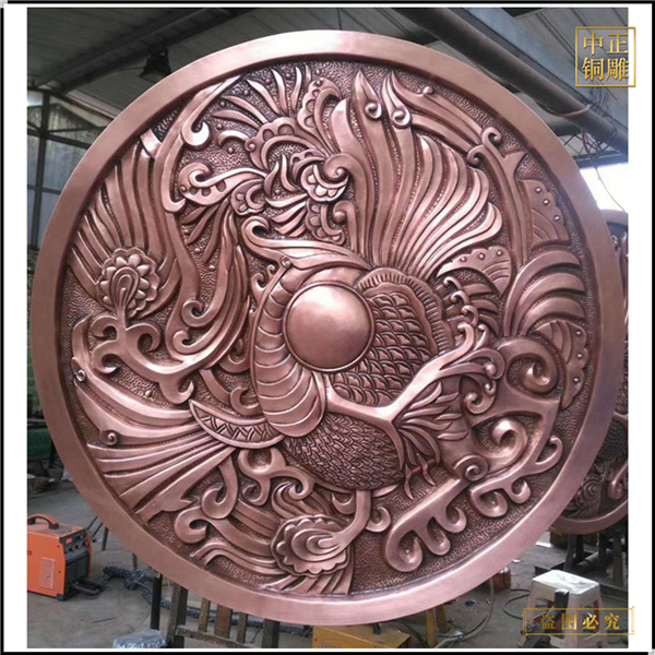 圓形銅浮雕壁畫定制