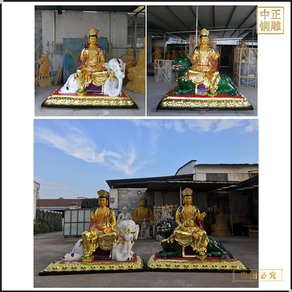 2.35米文殊普賢菩薩銅佛像