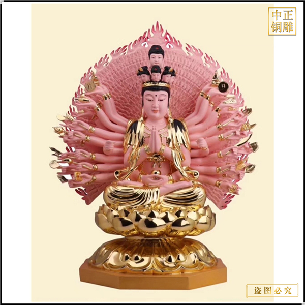 彩繪千手觀音銅佛像廠家