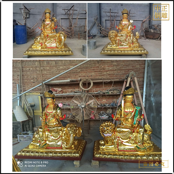供應文殊普賢菩薩銅佛像