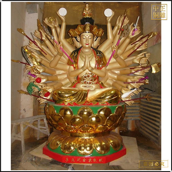 寺廟千手觀音菩薩銅佛像