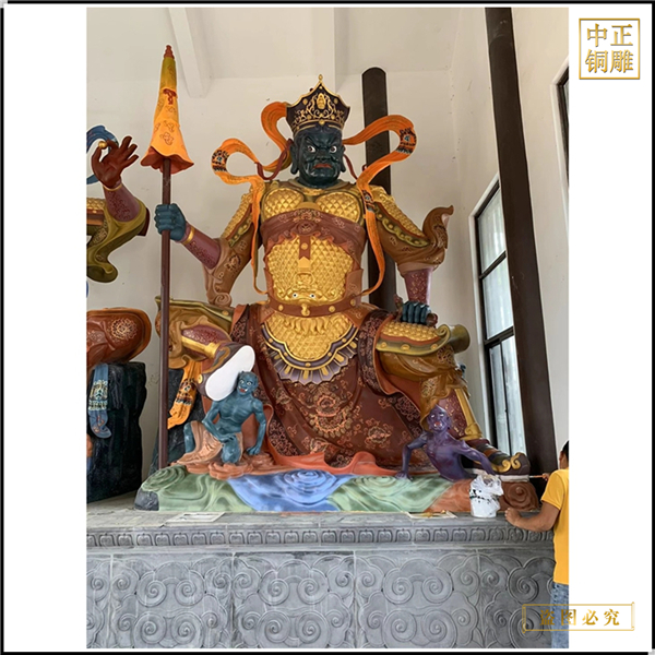 貼金彩繪黑臉?biāo)拇筇焱蹉~佛像廠