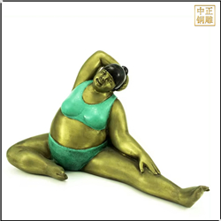 大型廣場練瑜伽人物景觀雕塑