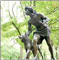 獵人與狗園林雕塑